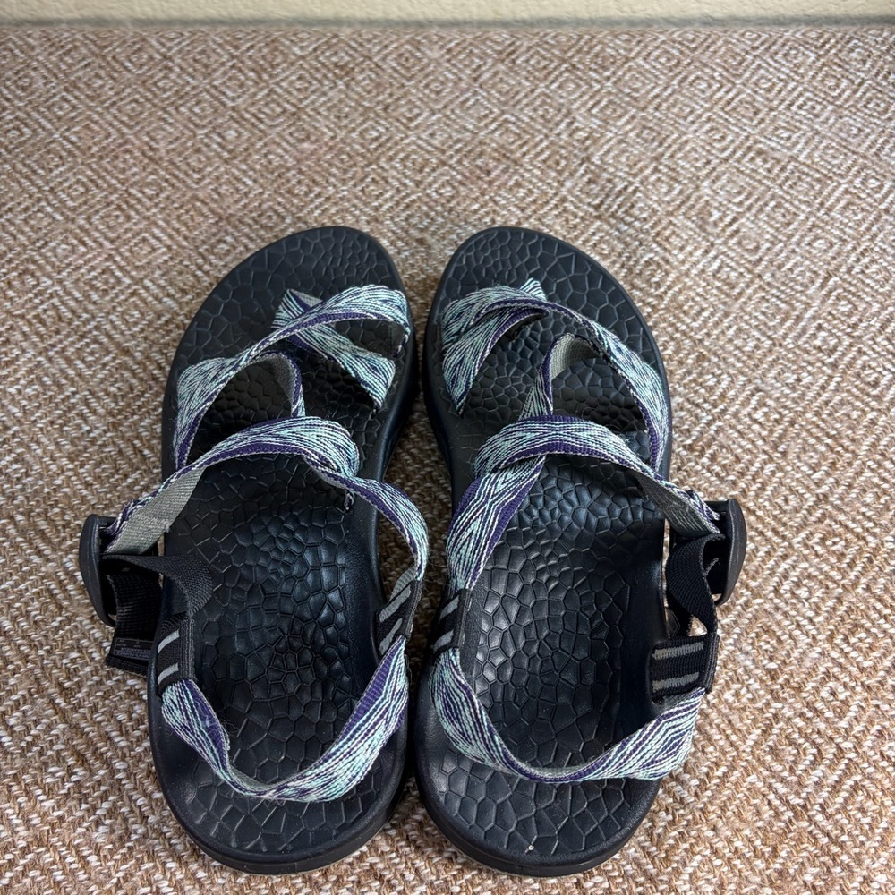 Chaco Z/2 Classic Sport Hiking Blue Aztec Straps Sandals Women Sz 8 Boho Casual - Picture 5 of 5